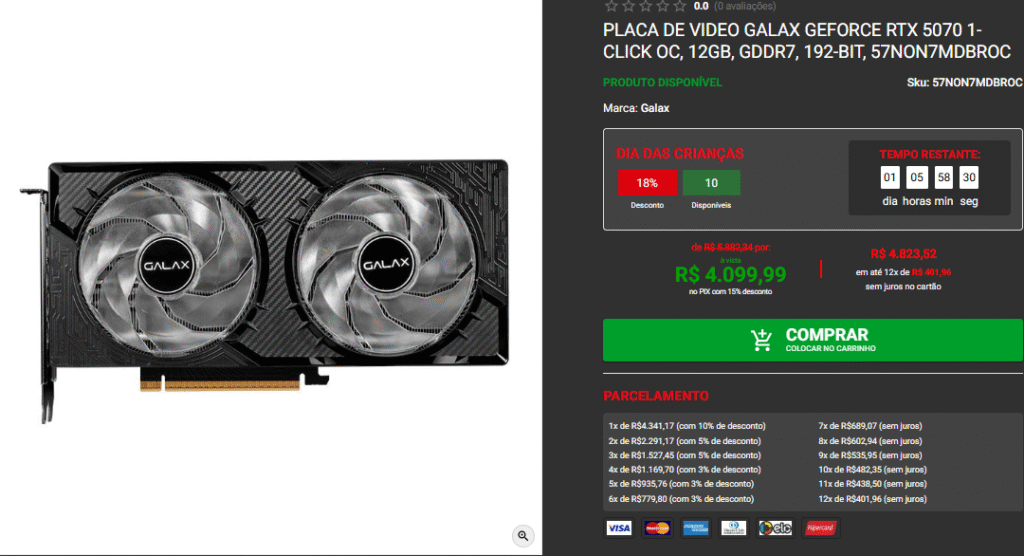 RTX 50 em promoção na Pichau: Confira 3 opções Captura de tela 2025 10 16 110135