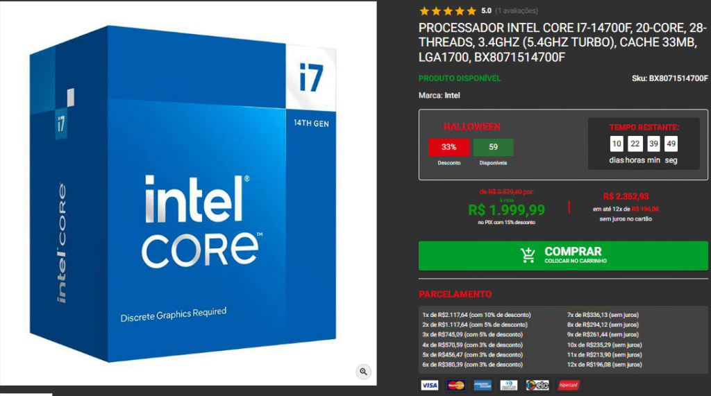 Processador Intel: confira 3 opções em promoção na Pichau Captura de tela 2025 10 23 182015