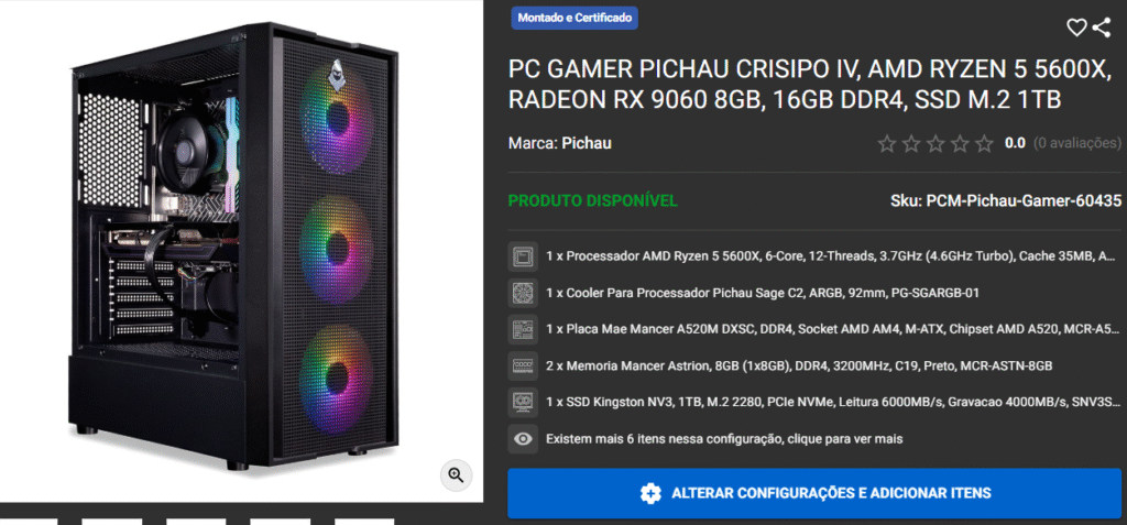 PCs Gamer AM4 em promoção na Pichau, confira a seguir 2 PCs Gamer AM4 em promoção na Pichau, confira a seguir Captura de tela 2025 10 30 102110