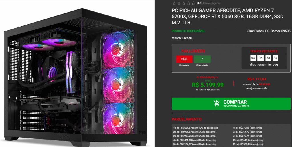 PCs Gamer AM4 em promoção na Pichau, confira a seguir 3 PCs Gamer AM4 em promoção na Pichau, confira a seguir Captura de tela 2025 10 30 102132