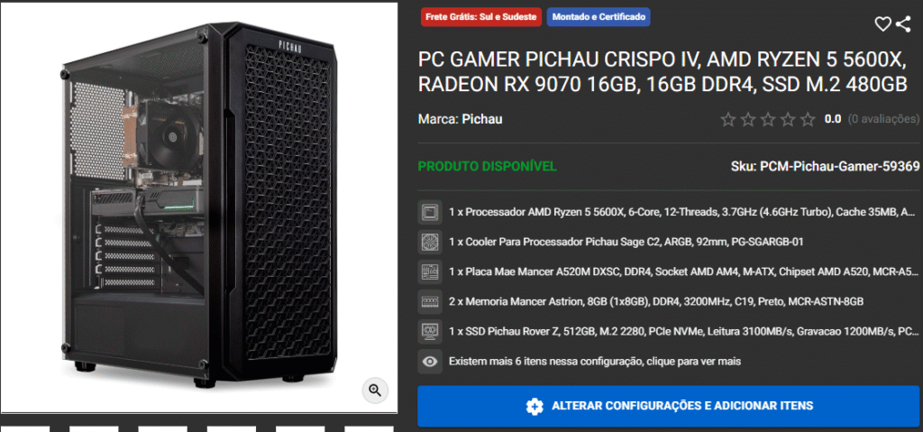 PCs Gamer AM4 em promoção na Pichau, confira a seguir 4 PCs Gamer AM4 em promoção na Pichau, confira a seguir Captura de tela 2025 10 30 102144