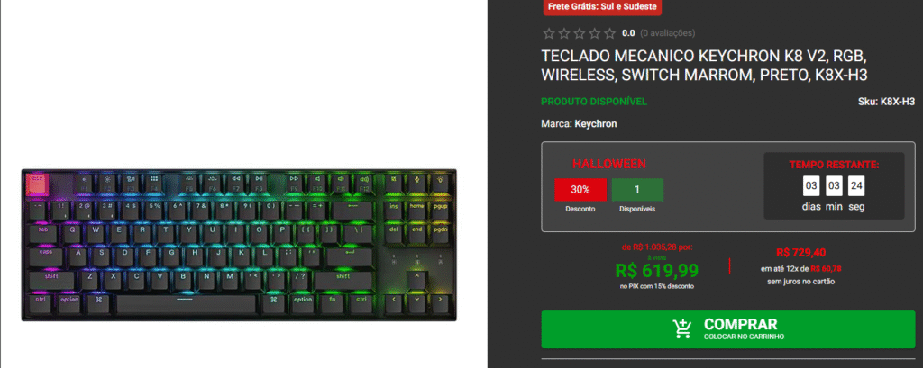 Teclado mecânico em promoção: 3 opções intermediárias 4 Teclado mecânico em promoção: 3 opções intermediárias Captura de tela 2025 10 31 165640