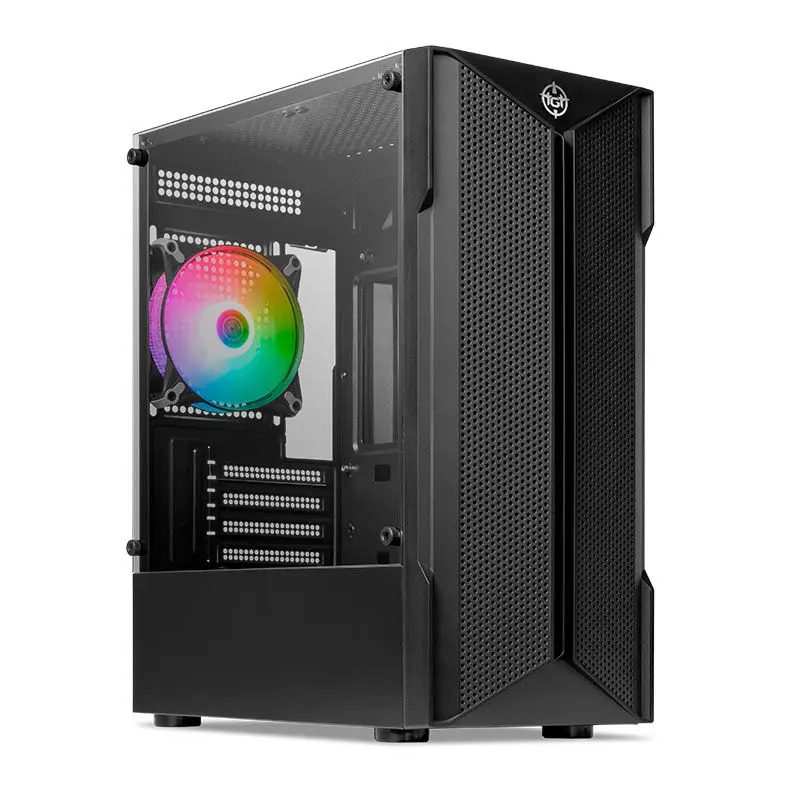Gabinete gamer da pichau com luz RGB e lateral em vidro.