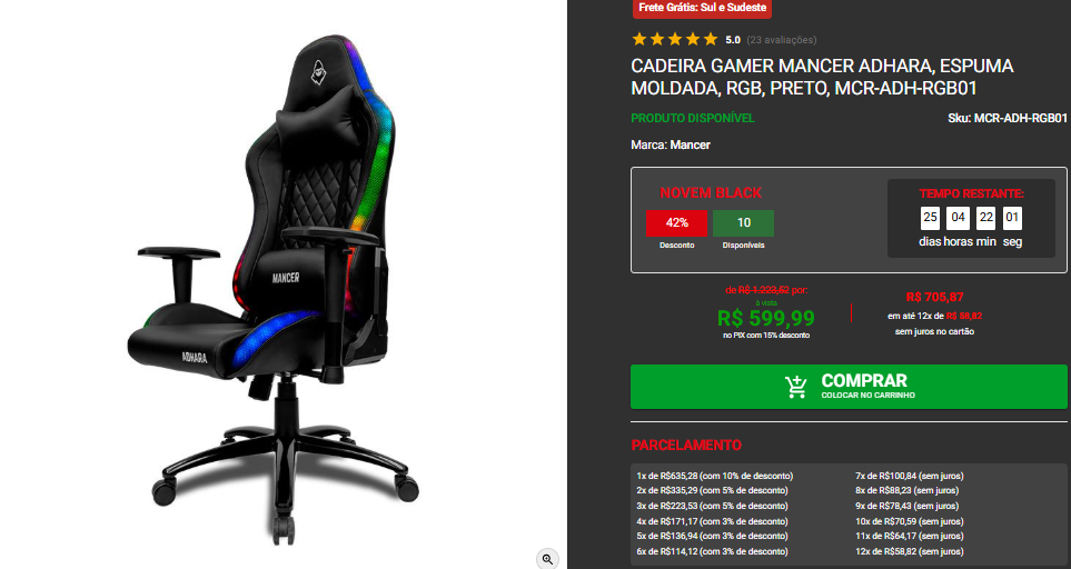 Cadeiras Gamer Pichau: confira 3 promoções no site 3 Cadeiras Gamer Pichau: confira 3 promoções no site Captura de tela 2025 11 06 110504.png