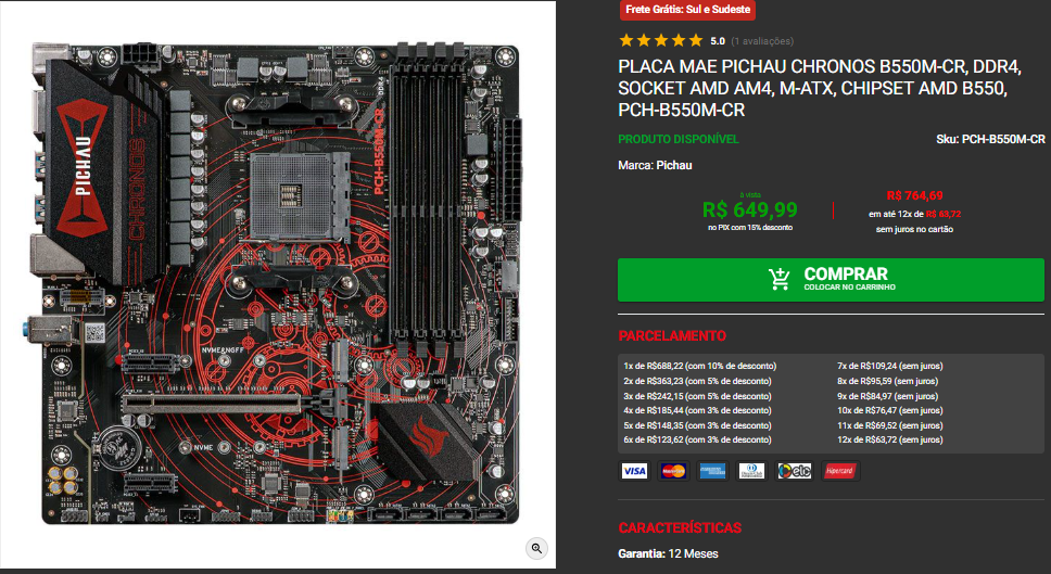 Review da Pichau B550M Chronos: a o melhor custo-benefício Captura de tela 2025 11 20 235228.png