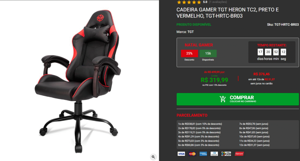 Cadeiras gamer por menos de R$400 na Pichau: Confira 3 opções Captura de tela 2025 12 08 200753