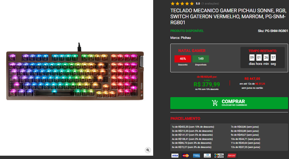 Pichau Sonne, teclado mecânico gamer