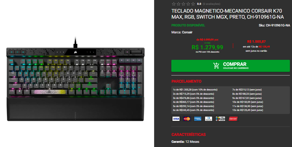 Teclado magnetico Corsair