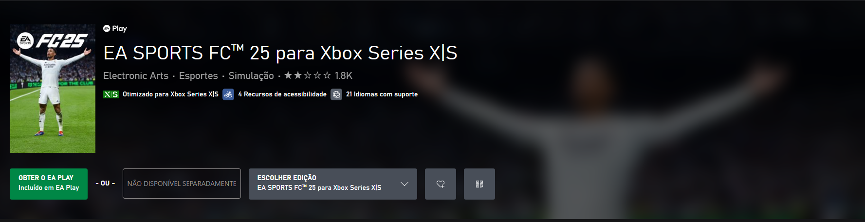 pagina do ea fc 25 no xbox game pass