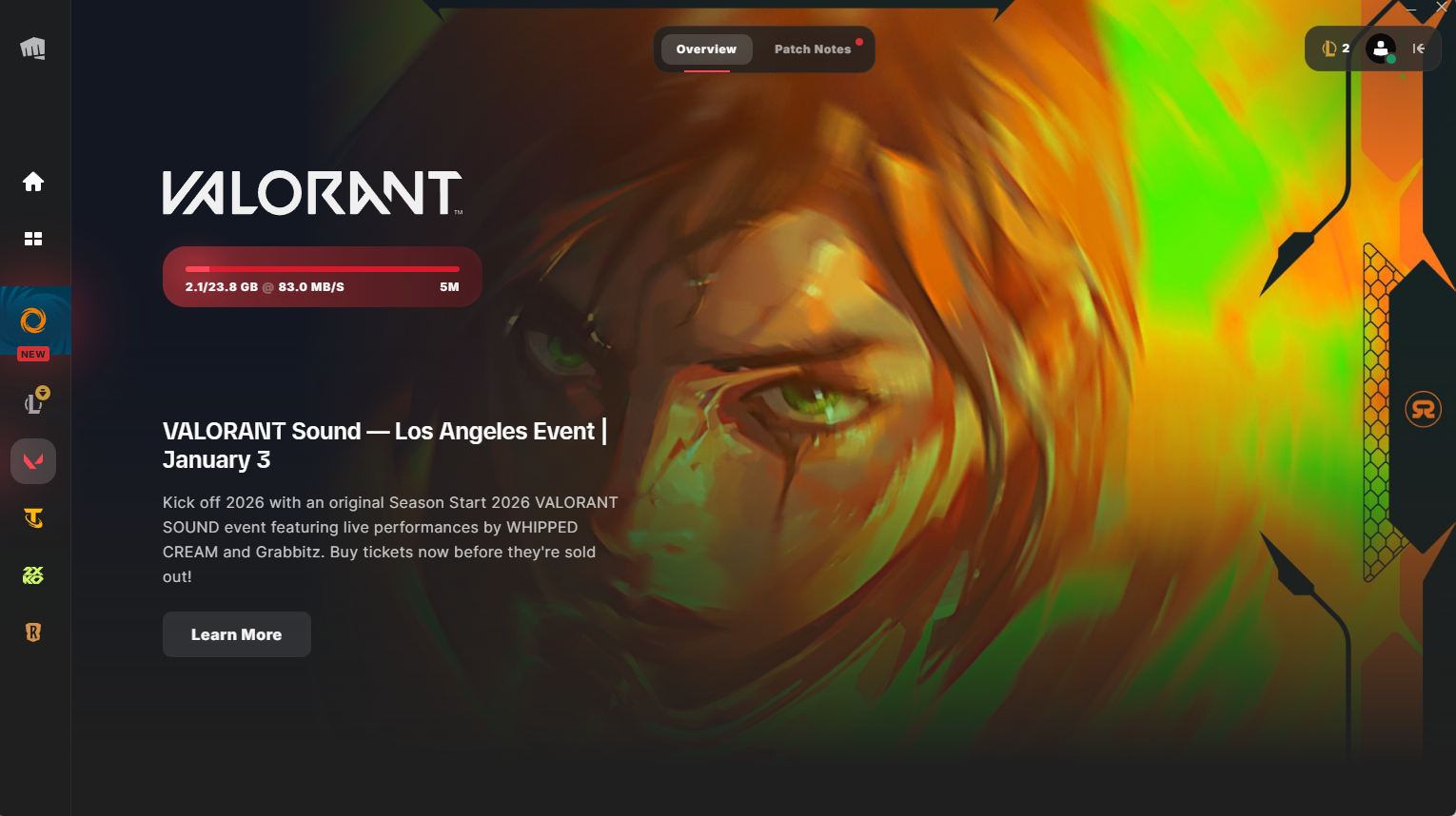 baixando o valorant no cliente da riot games