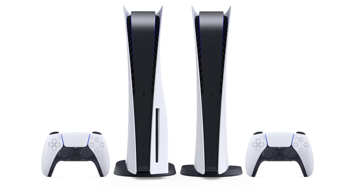 PS5 com controles