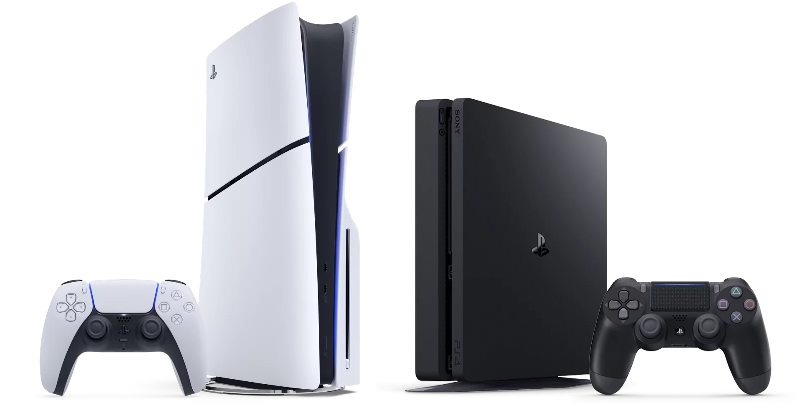 Playstation_4_e _PlayStation_5 Playstation 4 e 5 com controles