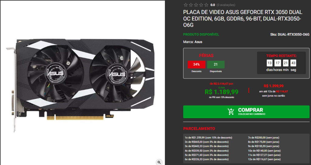 RTX 30 em promoção: Confira 3 opções em promoção na Pichau Captura de tela 2026 01 09 151922