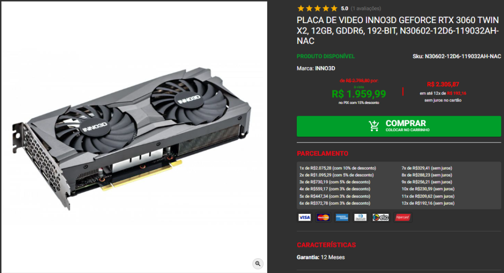 RTX 30 em promoção: Confira 3 opções em promoção na Pichau Captura de tela 2026 01 09 152055