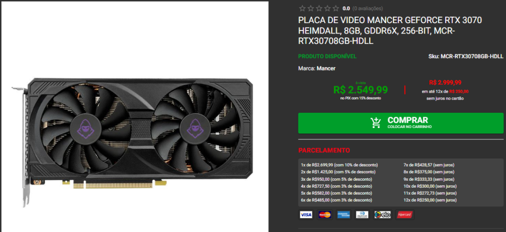 RTX 30 em promoção: Confira 3 opções em promoção na Pichau Captura de tela 2026 01 09 152104