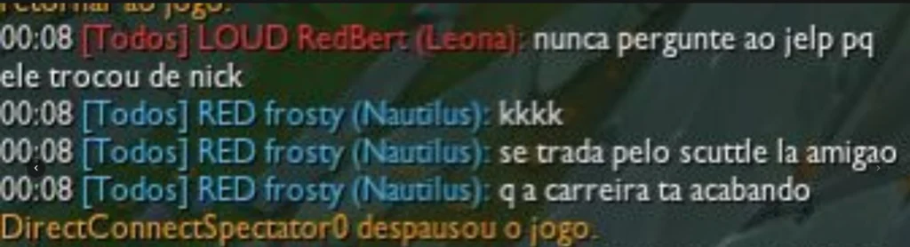 Farpas na Copa CBLOL entre LOUD e RED Canids Kalunga.
