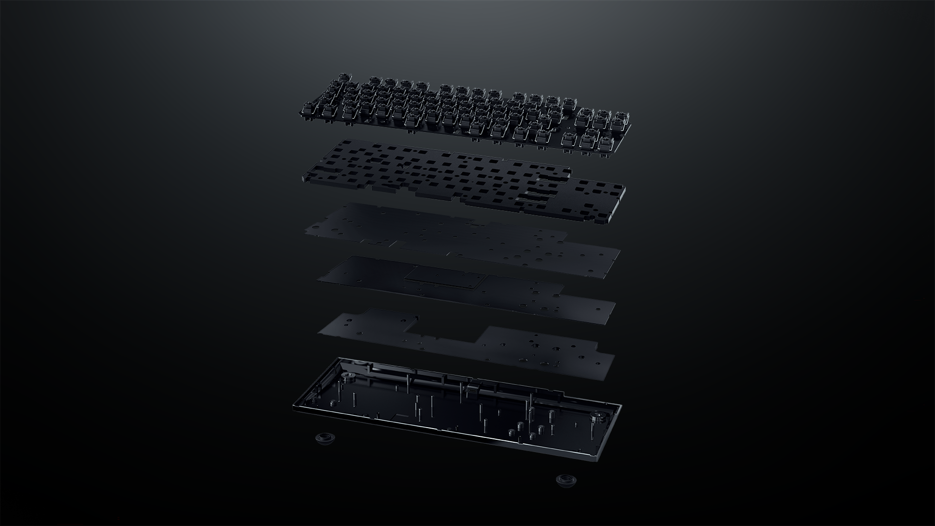 Lançamento do Huntsman Signature Edition: Novo teclado de Luxo da Razer Huntsman Signature Edition Exploded View.png