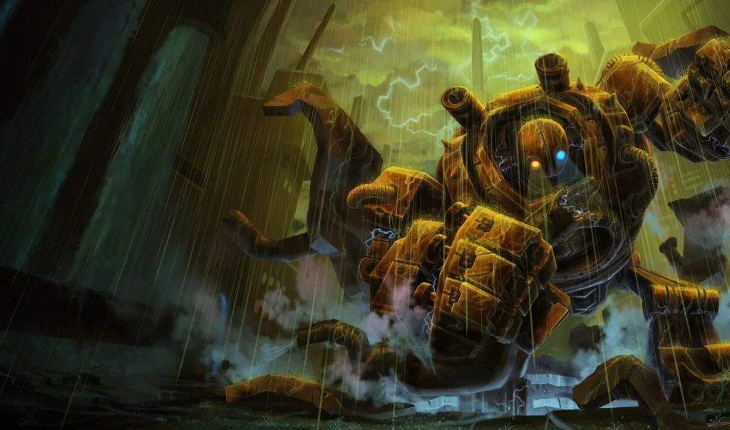 Quais são as skins mais raras do LoL? 2 Blitzcrank, campeão do League of Legends (LoL). Skin limitada Blitzcrank Enferrujado.