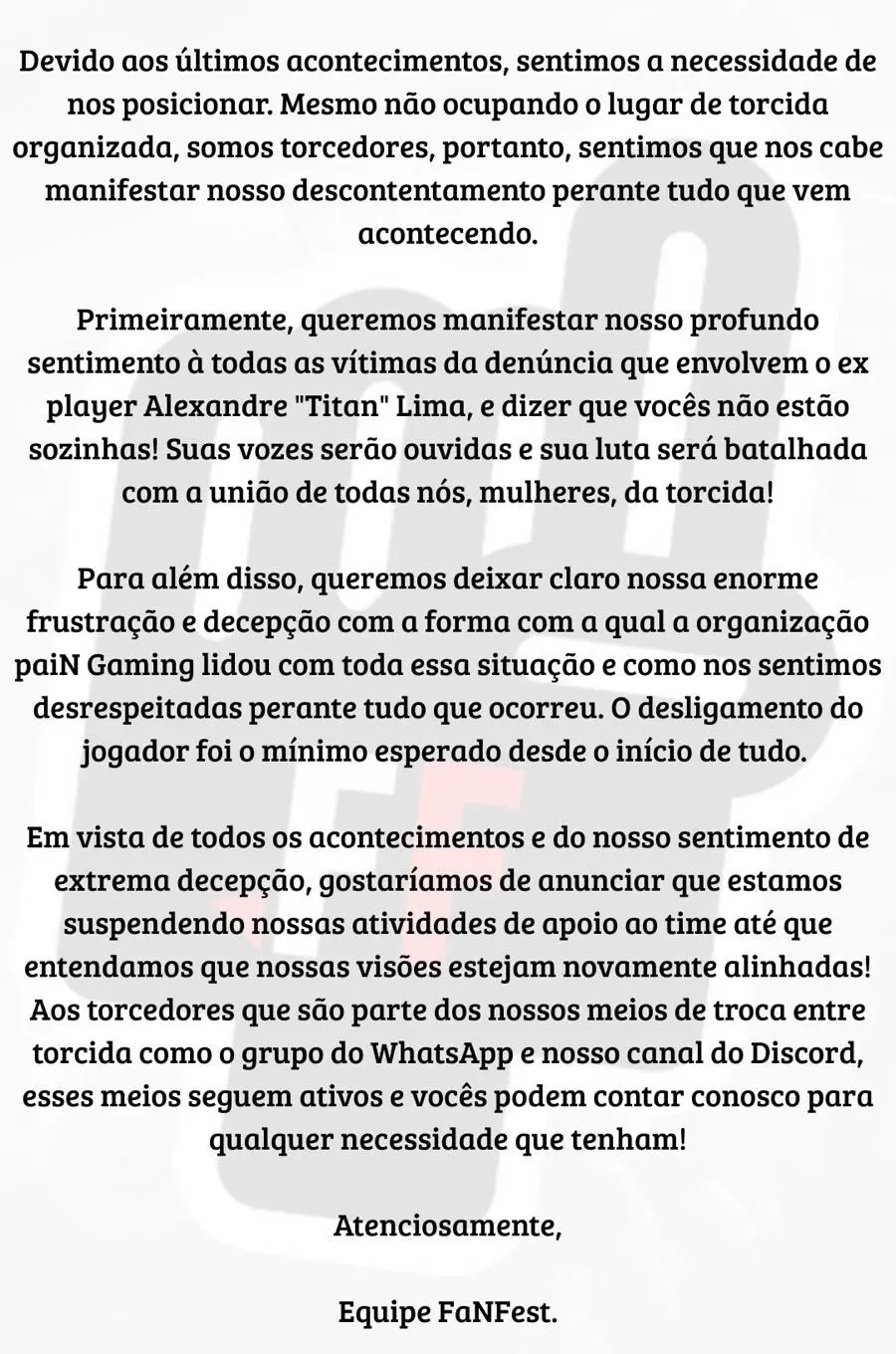 LoL: Torcida organizada feminina rompe vínculo com a paiN Gaming HDOn1JYaMAExBup e1773345179557.jpg