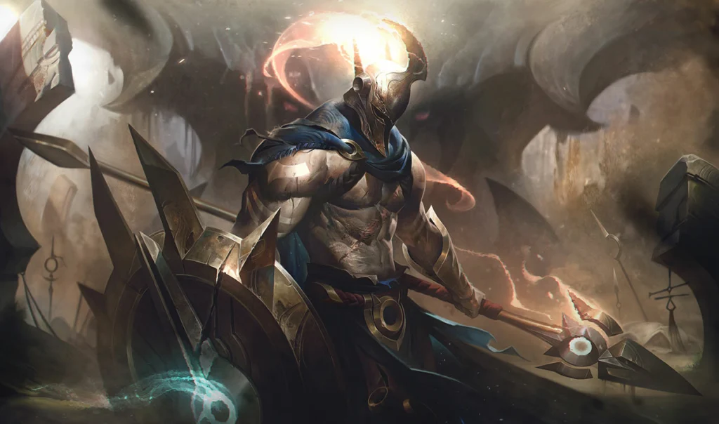 LoL: Quais os campeões mais utilizados pela BLG no First Stand? 2 Pantheon, campeão do League of Legends (LoL).