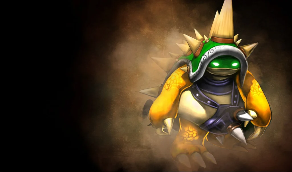 Quais são as skins mais raras do LoL? 5 Rammus, campeão do League of Legends (LoL). Skin rara Rammus Rei.