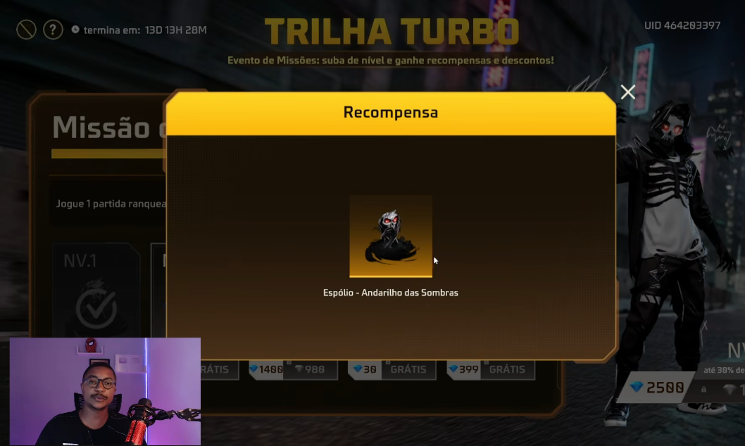 Free Fire: Trilha Turbo do FF é criticada por fãs, entenda 3 Free Fire: Trilha Turbo do FF é criticada por fãs, entenda andarilho das sombreas raven.png