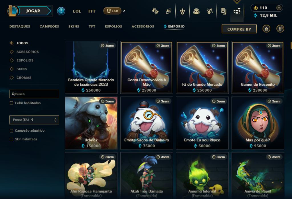 Cliente do League of Legends (LoL).