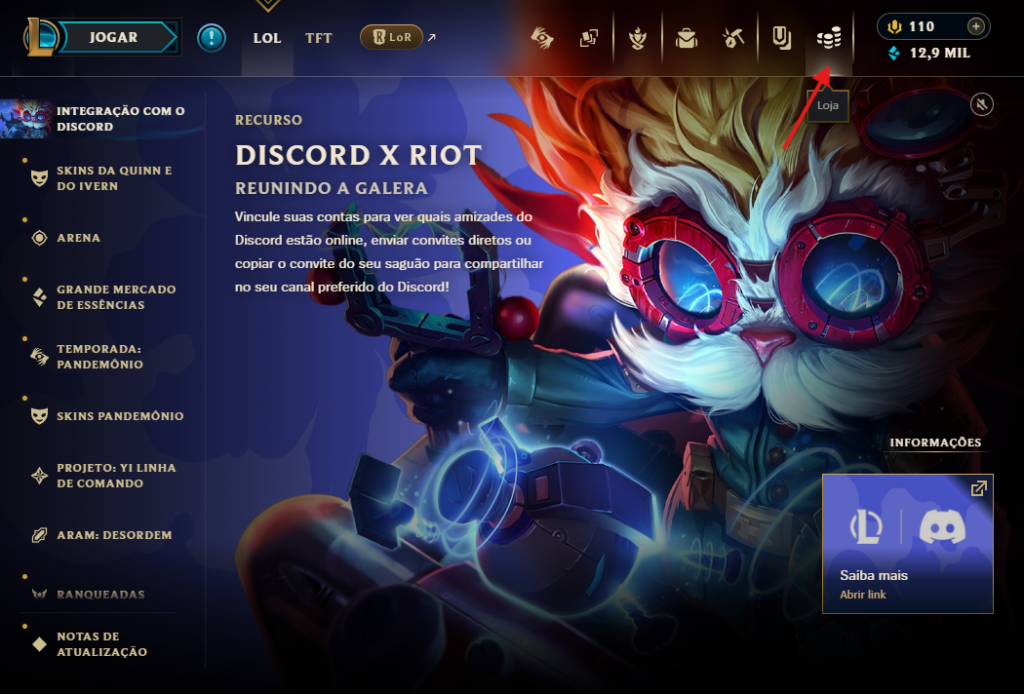 Cliente do League of Legends (LoL).