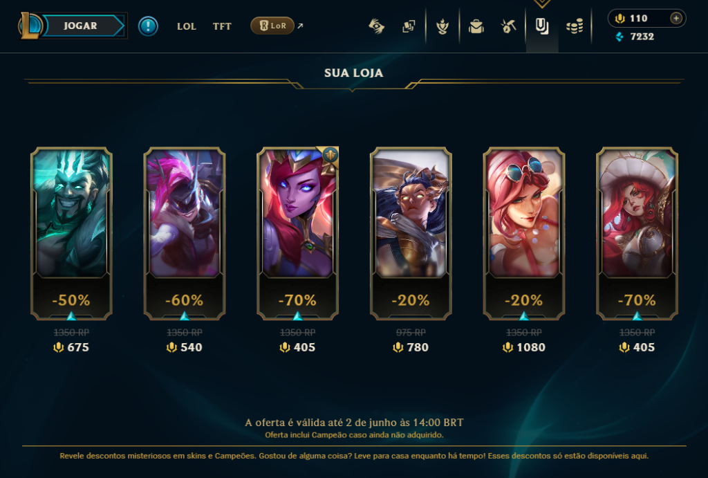 Quando será a próxima Sua Loja do LoL? 3 Sua Loja no Cliente do League of Legends (LoL).