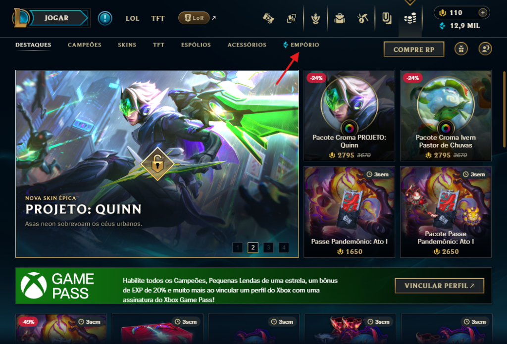 Cliente do League of Legends (LoL).