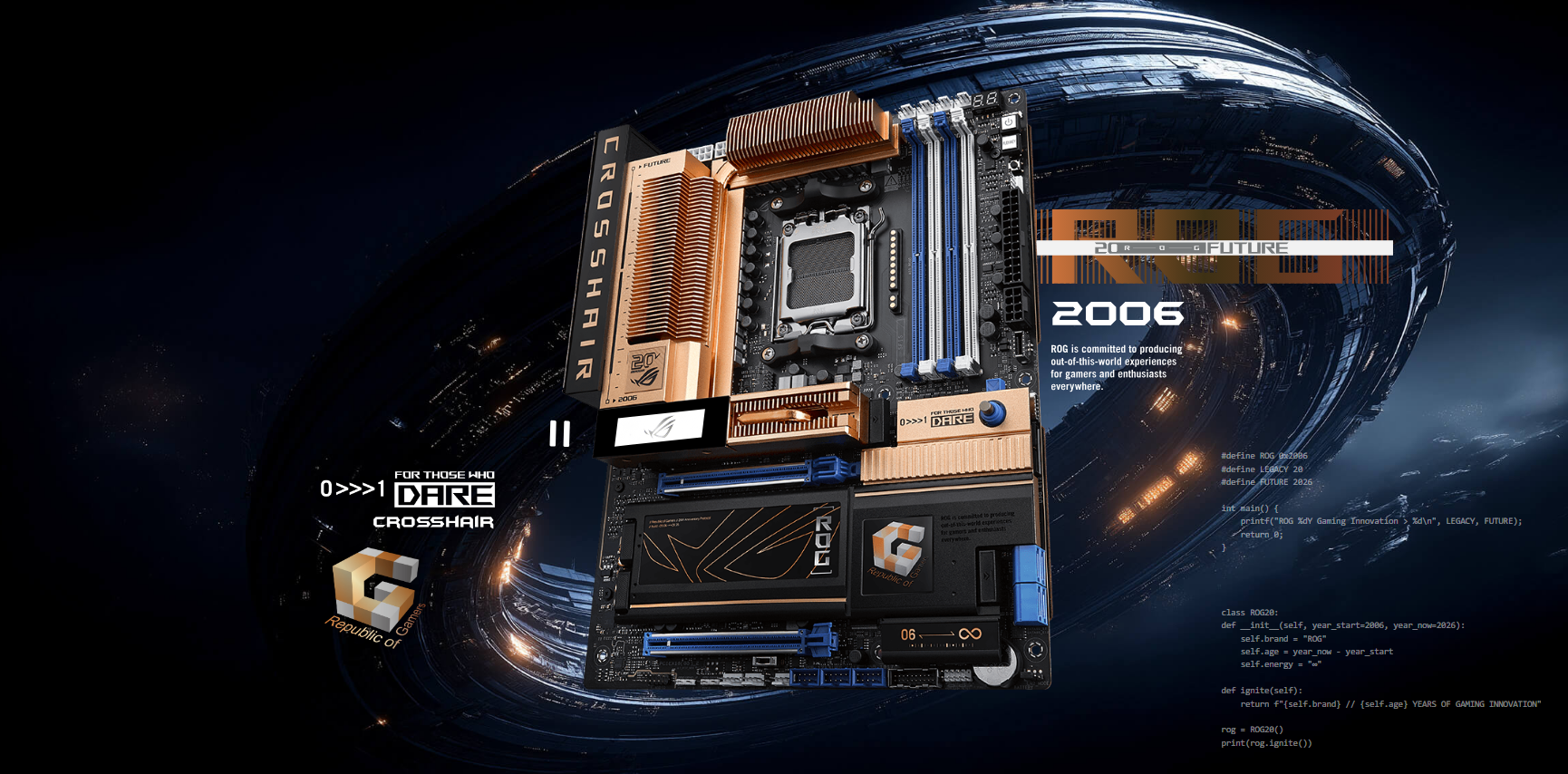 ASUS lança placa-mãe em comemoração do 20.º aniversário da marca Rog crosshair 2006.png