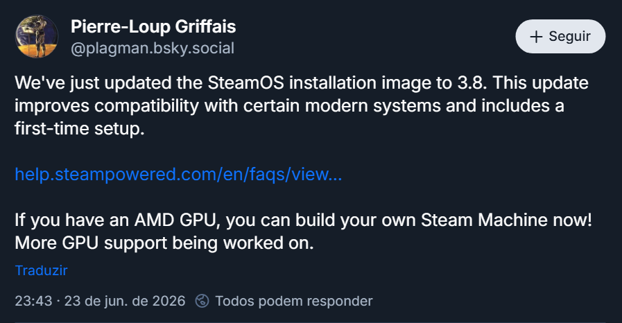 SteamOS da Valve agora suporta GPUs dedicadas AMD Radeon para a criação de "Steam Machines" 2 SteamOS da Valve agora suporta GPUs dedicadas AMD Radeon para a criação de "Steam Machines" Pierre bluesky.png