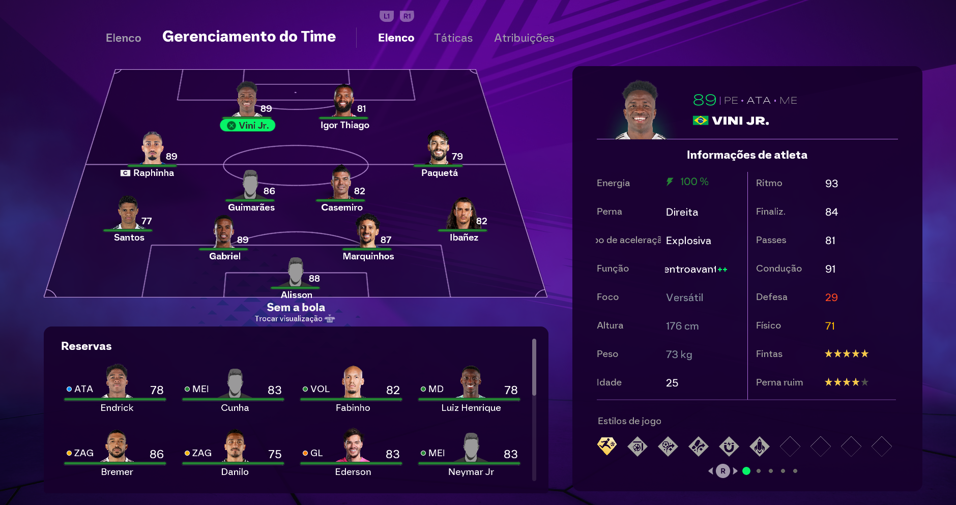 EA FC 26: Qual o overall da Seleção Brasileira no jogo? 3 EA FC 26: Qual o overall da Seleção Brasileira no jogo? Screenshot 230.png