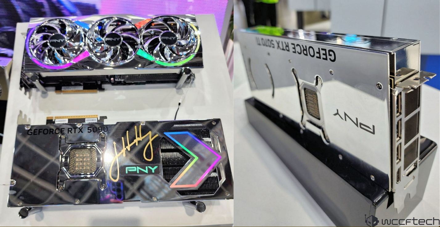 Computex 2026: PNY chama atenção ao exibir GPU com acabamento cromado 2 Computex 2026: PNY chama atenção ao exibir GPU com acabamento cromado wccftech PNY.png