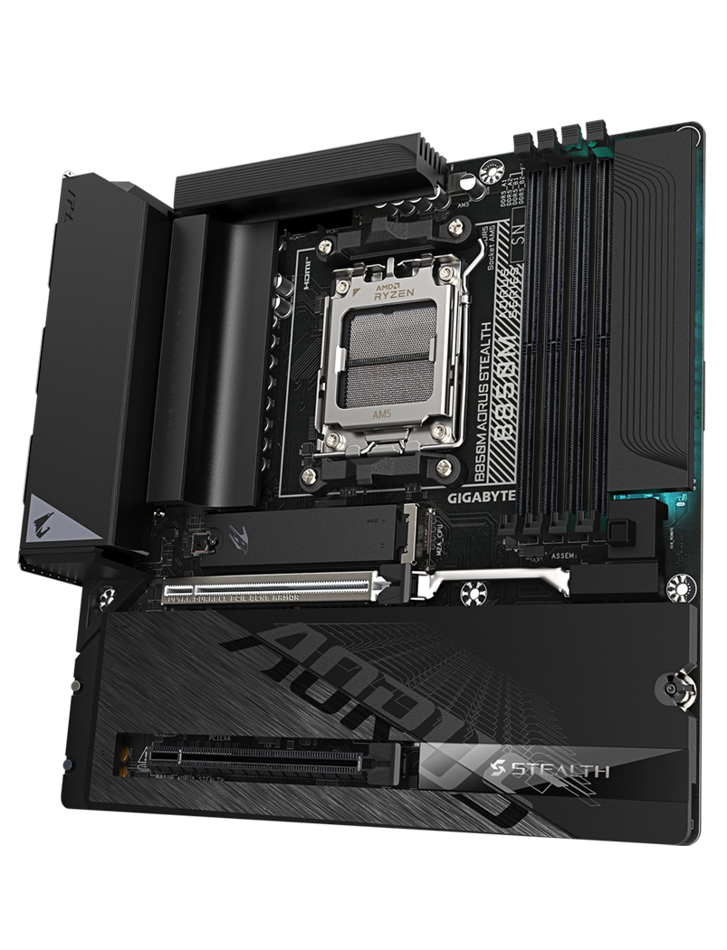 Gigabyte lança B850M AORUS STEALTH com conectores na parte traseira hero.png